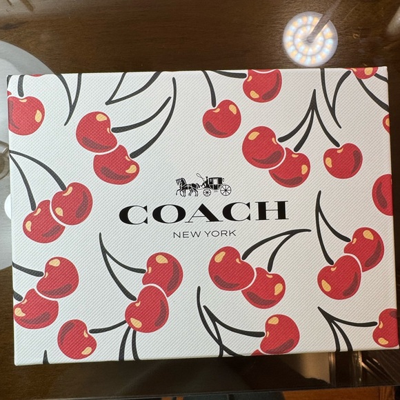 Coach Cherry Print Heart Coin Purse - Picture 6 of 9